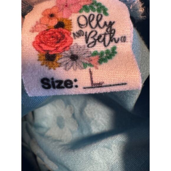 Olly & Beth Blue Flower Terry-Cloth Dress - Large - Picture 6 of 8